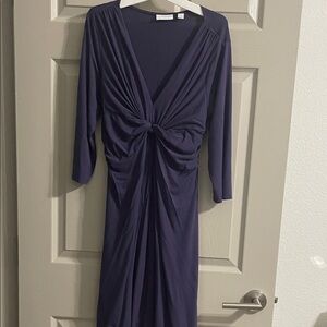 New York & Company Elegant Purple Long Sleeve Dress
